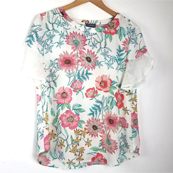 Van Heusen Tops - Van Heusen | Floral Short Sleeve Blouse Romantic